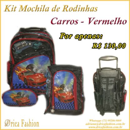 Mochila de Rodinhas Carros Drica Fashion Salvador