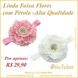Faixa Flores com Perola