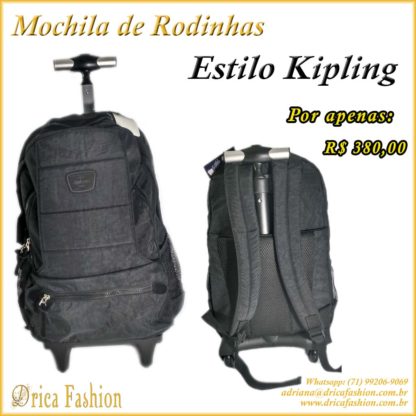 Mochila de Rodinhas Estilo Kipling Drica Fashion Salvador
