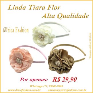 Tiara Flor Perolas